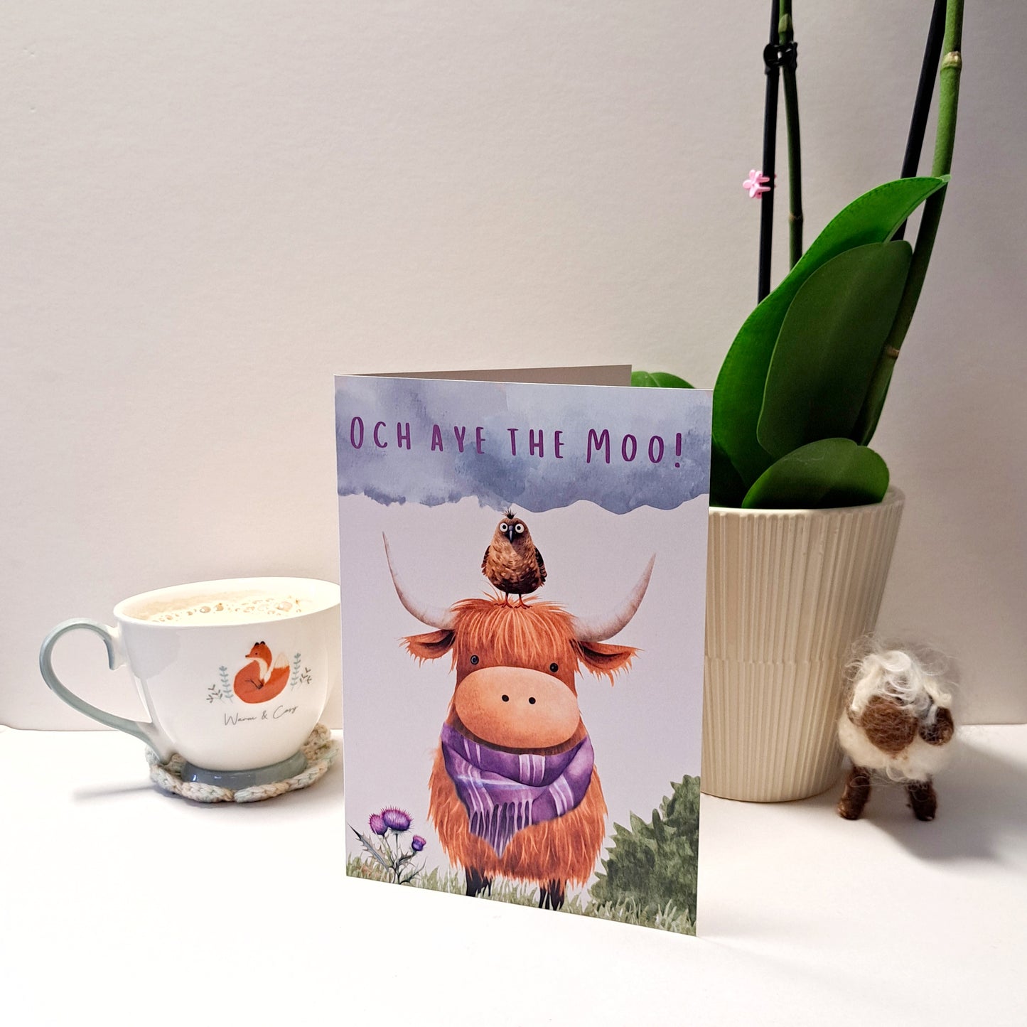Och Aye the Moo A5 Greeting Card
