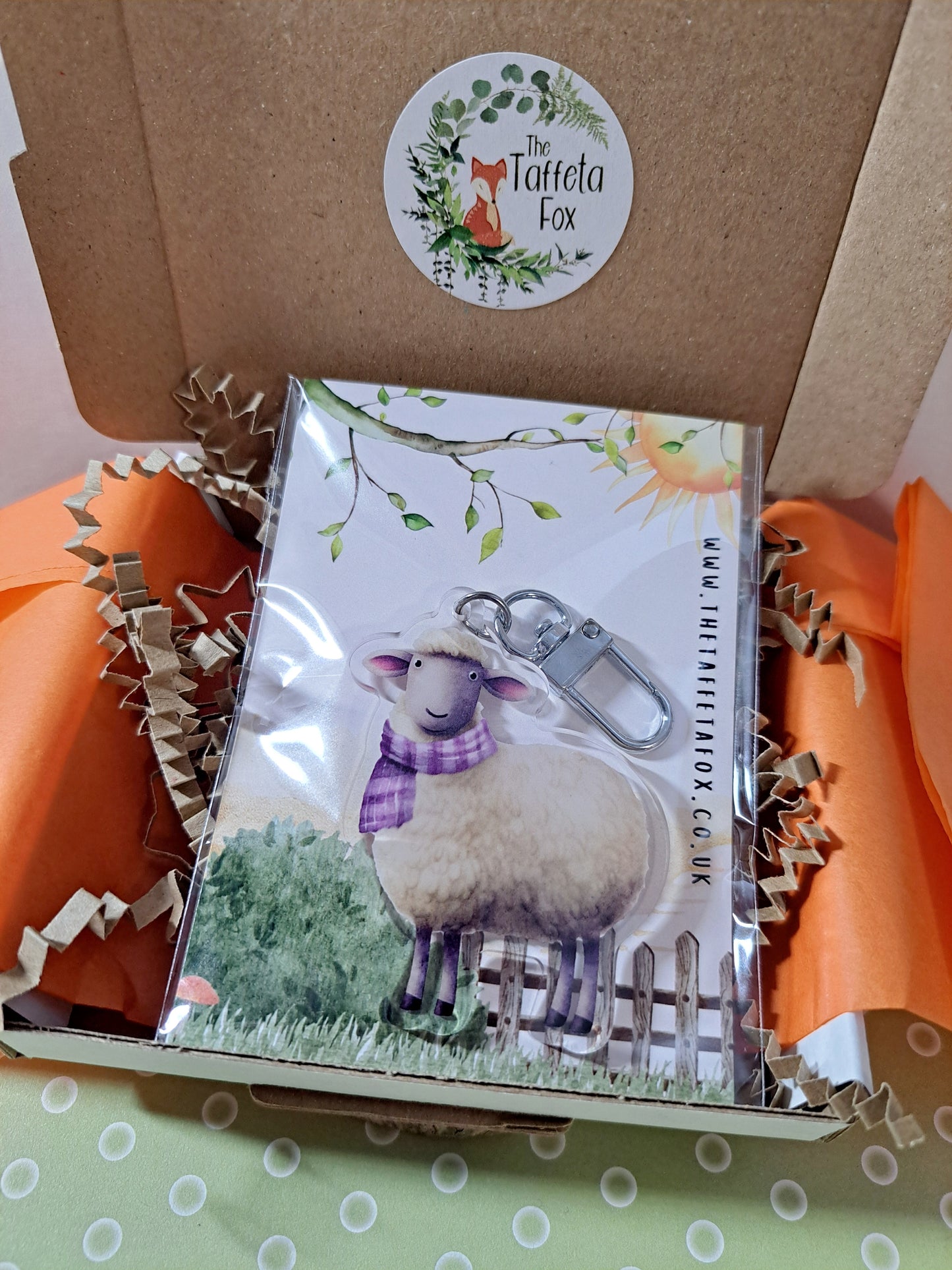 Scottish Sheep Acrylic Keyring