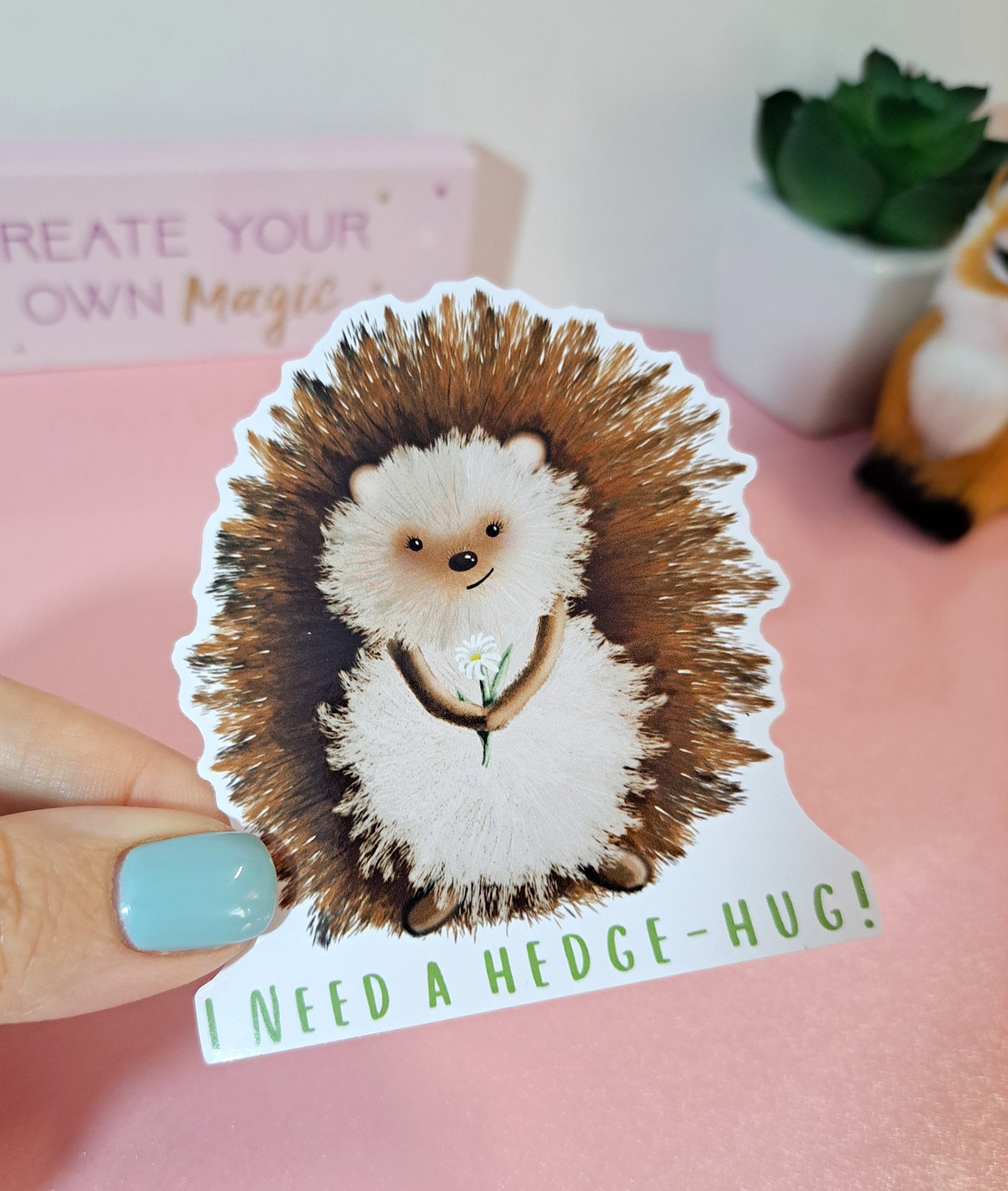 I Need a Hedge-Hug! – Hedgehog Vinyl Die Cut Sticker