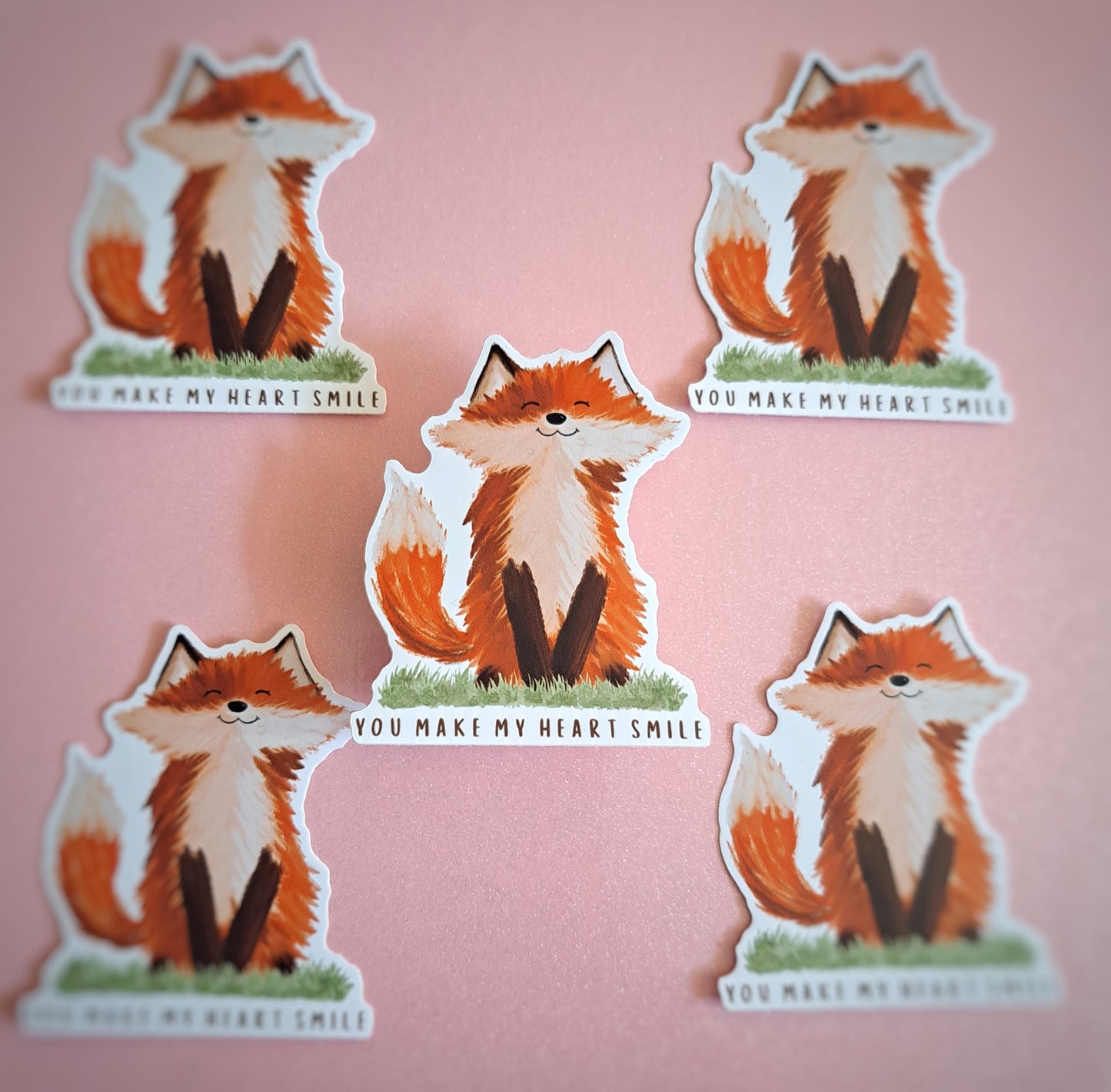 You Make My Heart Smile – Fox Die Cut Vinyl Sticker