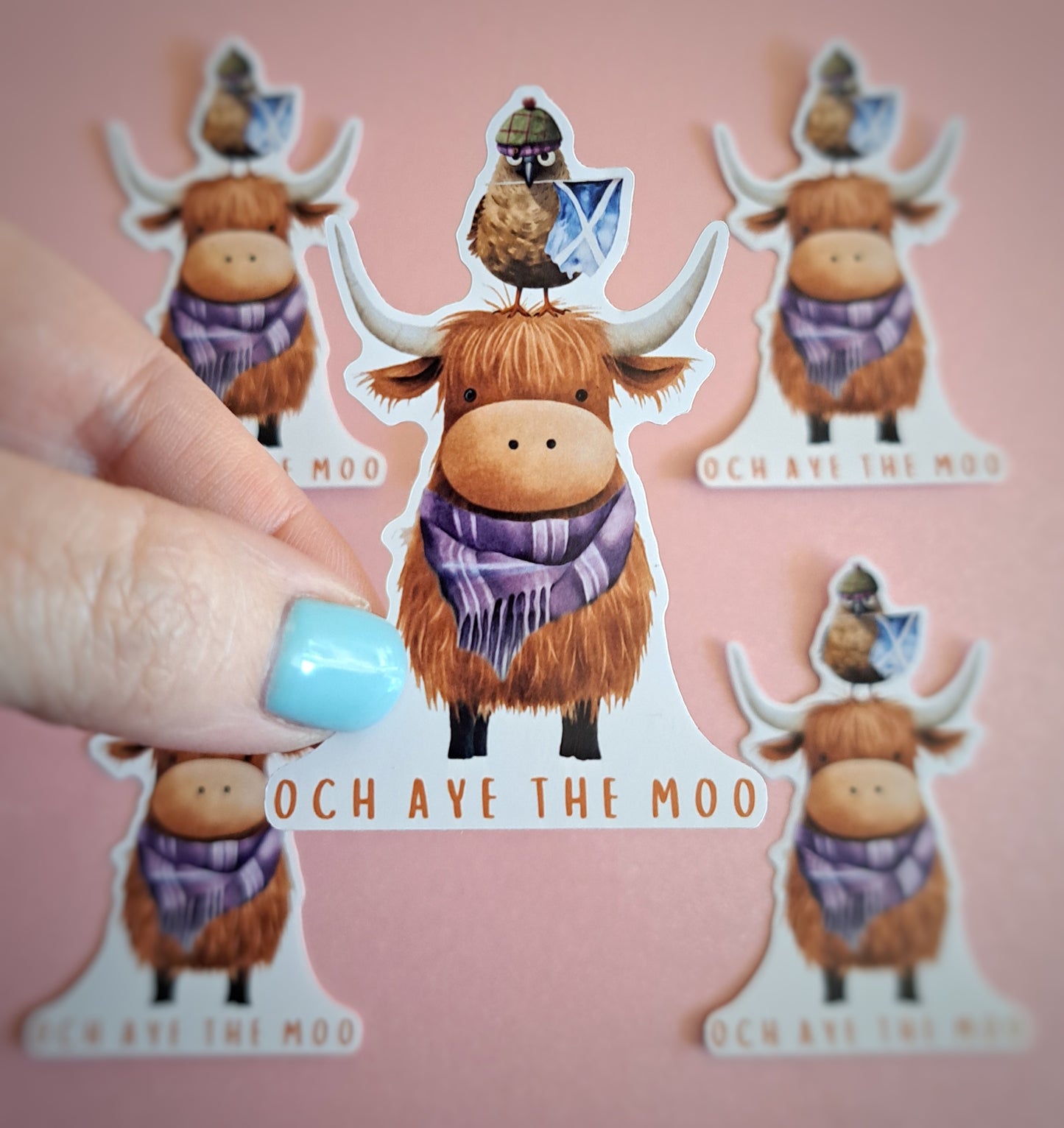 Och Aye the Moo! – Highland Cow Vinyl Die Cut Sticker