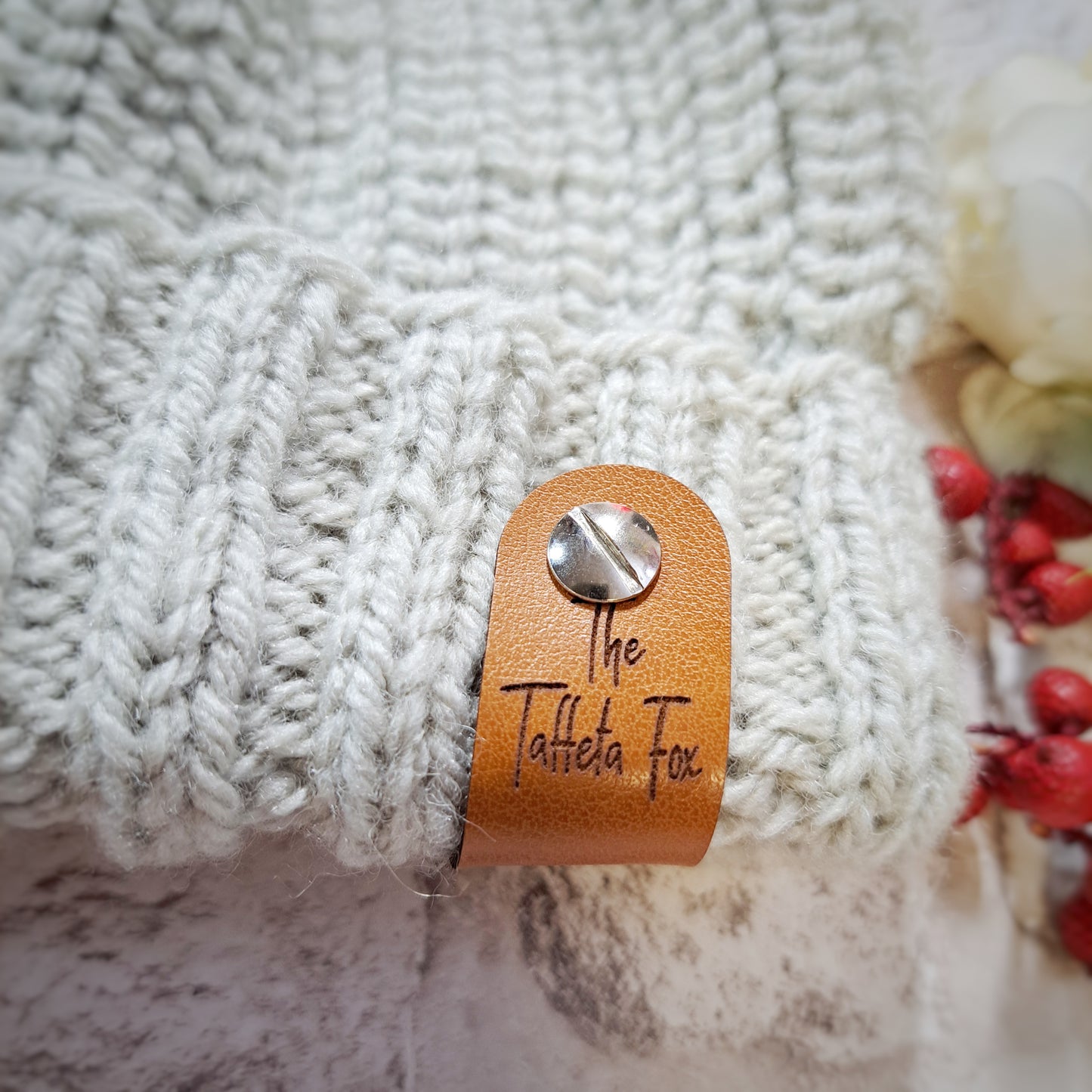 Light Grey Men's Hat with Brim - Tag Close Up