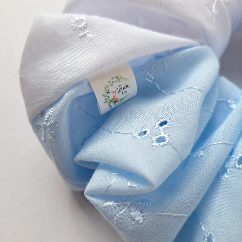Two Tone Scrunchies UK | XL Broderie Anglaise