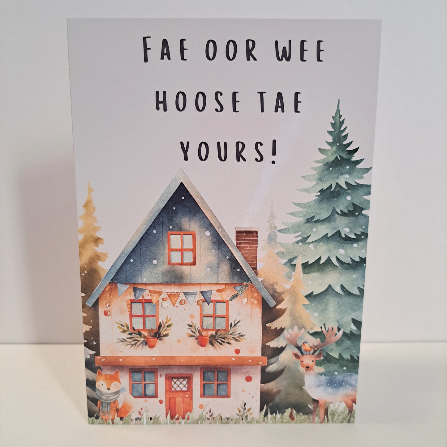 Fae Oor Wee Winter Hoose A5 Greeting Card