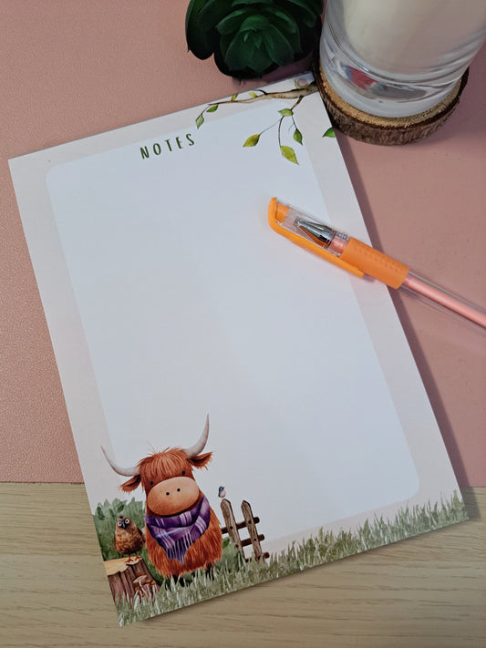 A5 Highland Cow Notepad