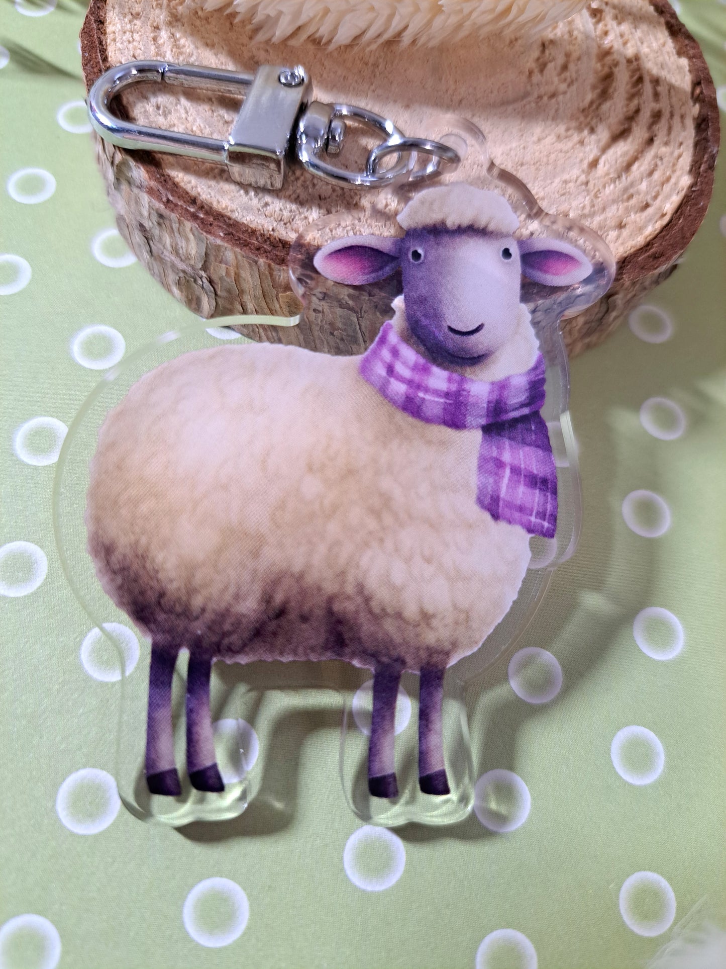 Scottish Sheep Acrylic Keyring