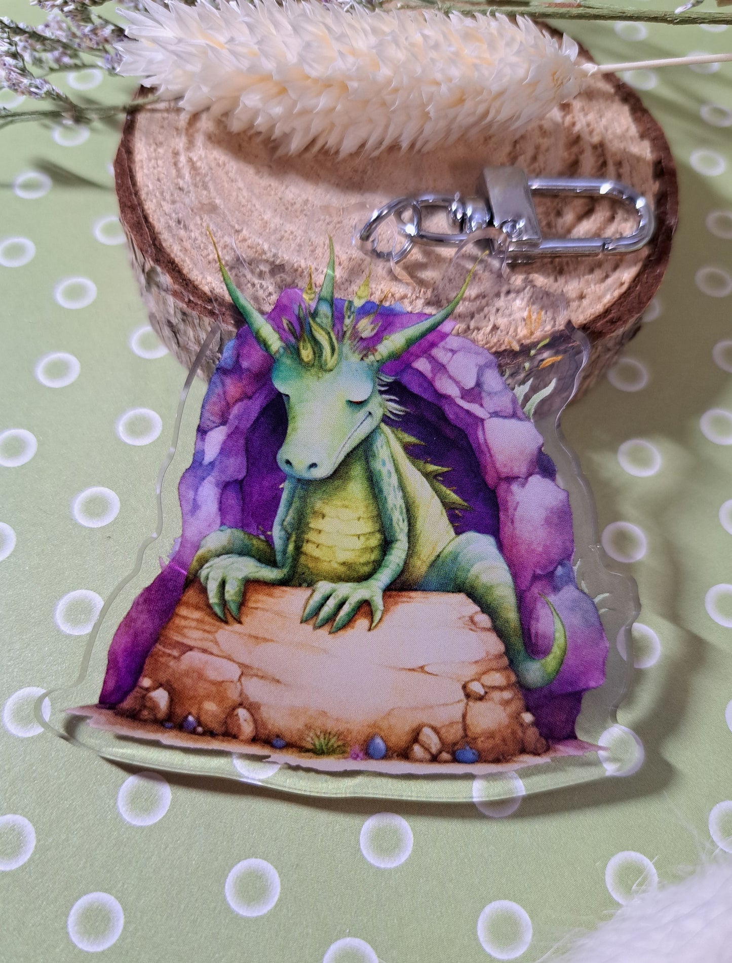 Sleepy Dragon Acrylic Keyring