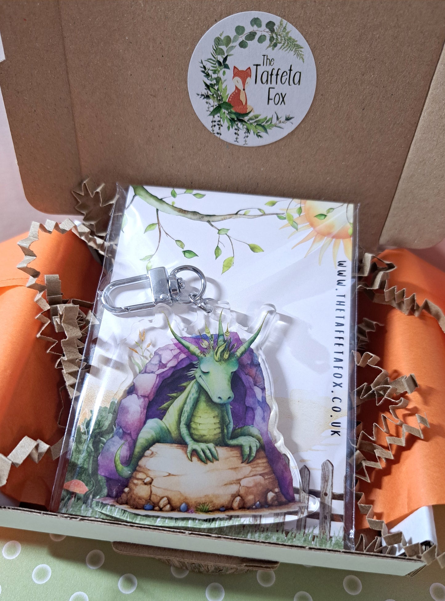 Sleepy Dragon Acrylic Keyring