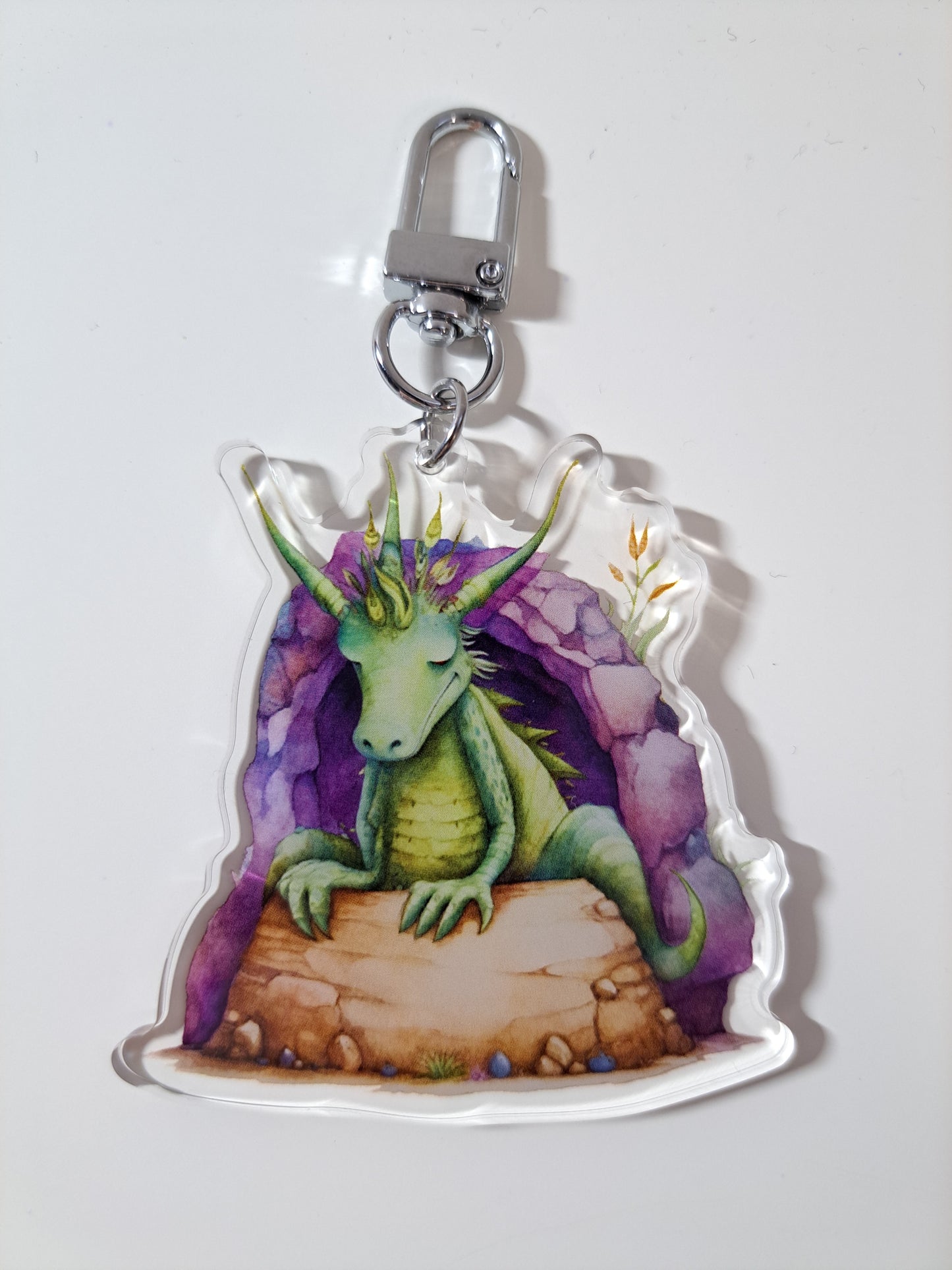 Sleepy Dragon Acrylic Keyring
