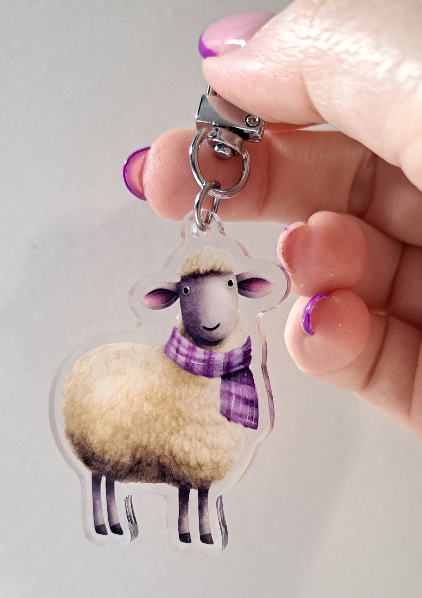 Scottish Sheep Acrylic Keyring