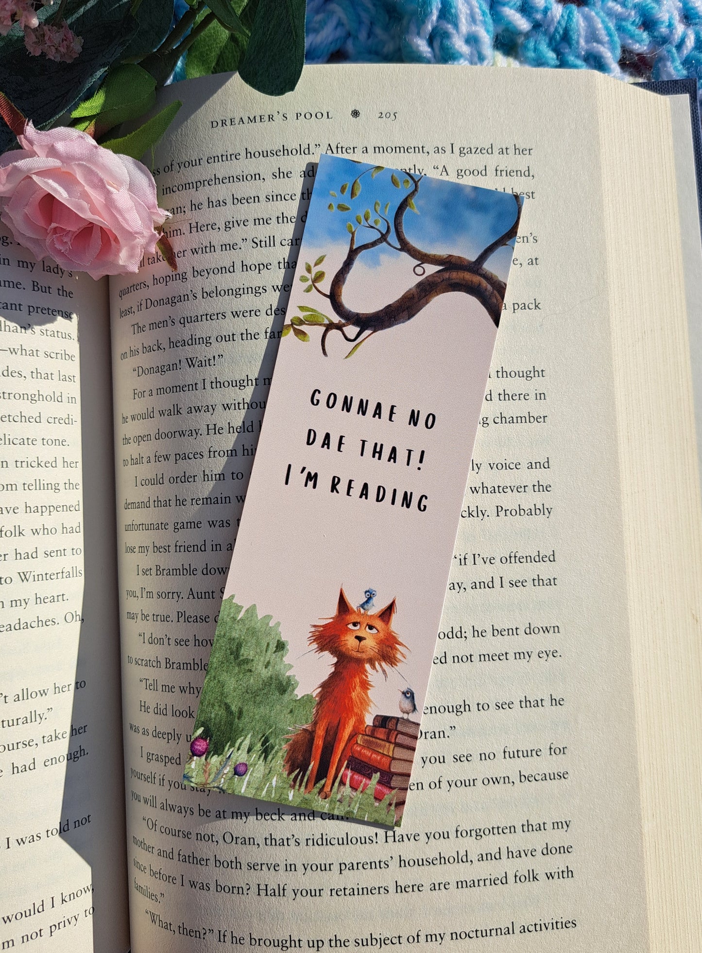 Orange Cat Scottish Bookmark