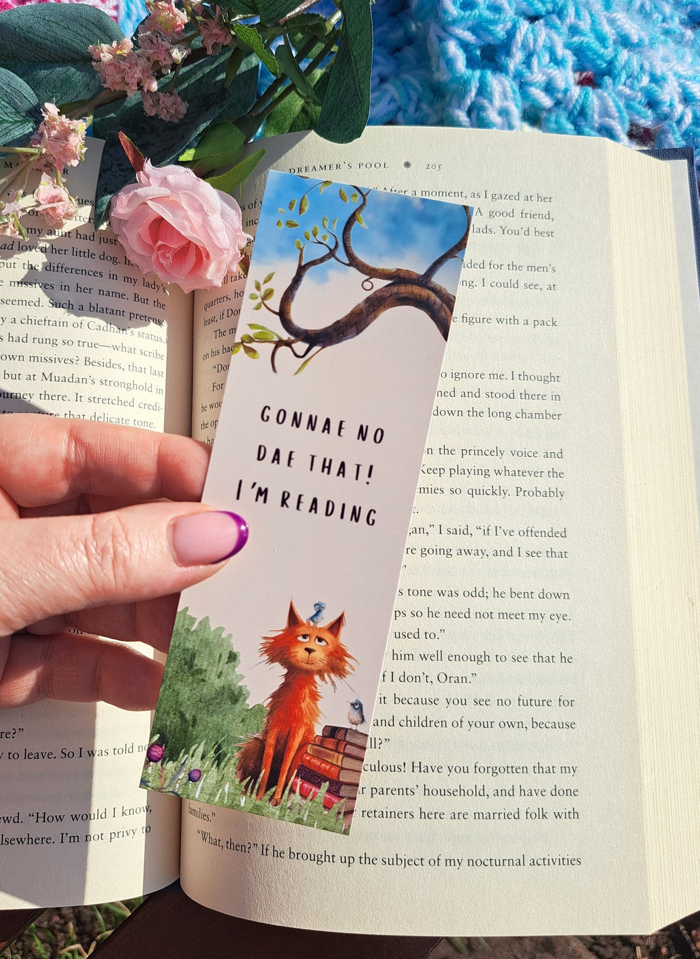 Orange Cat Scottish Bookmark