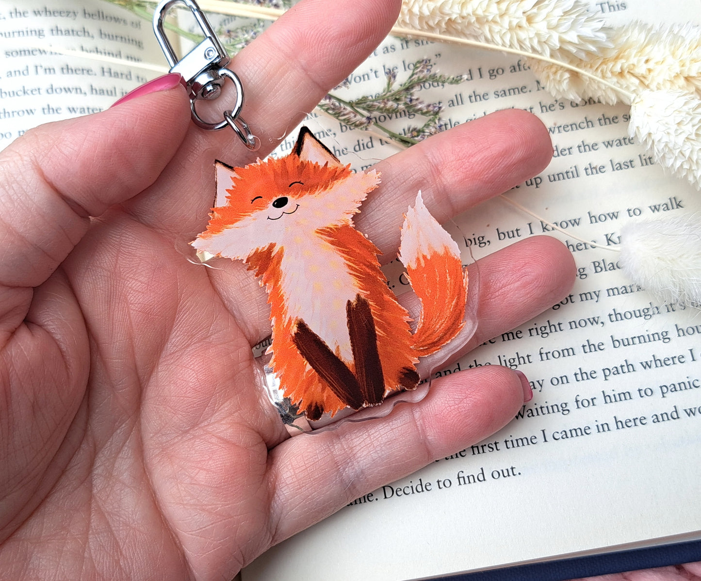 Smiling Fox Acrylic Keyring