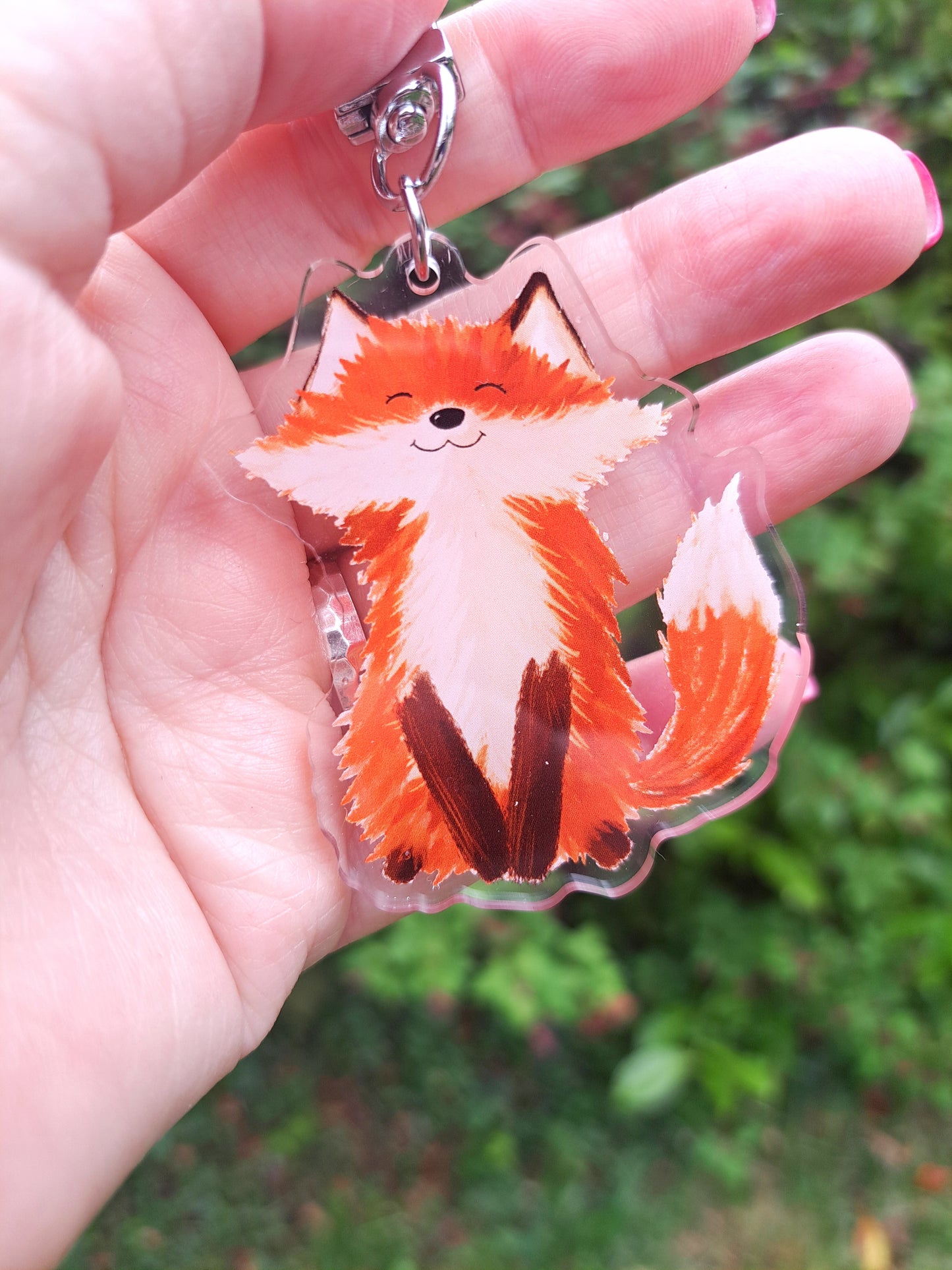 Smiling Fox Acrylic Keyring
