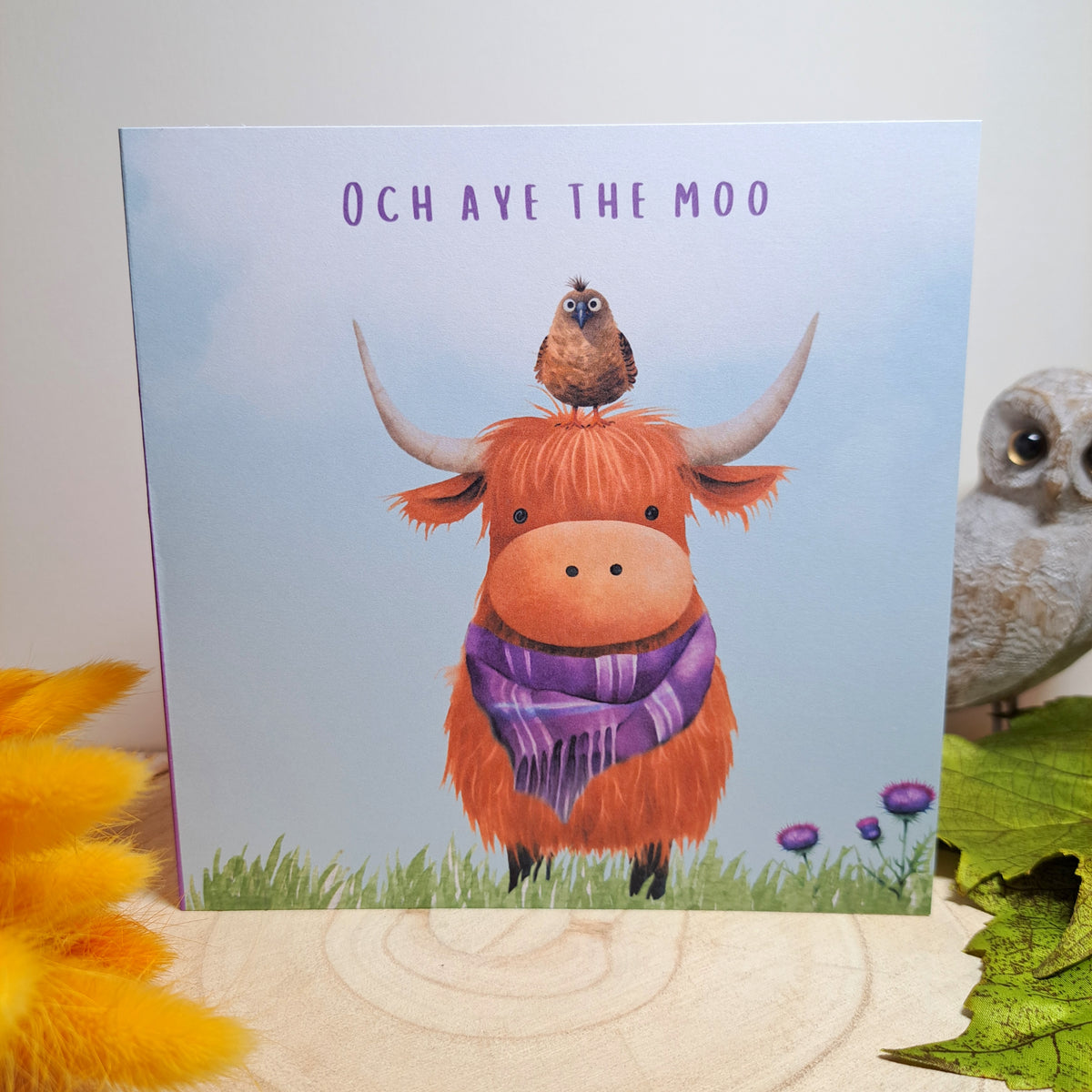 Och Aye the Moo Square Scottish Greeting Card
