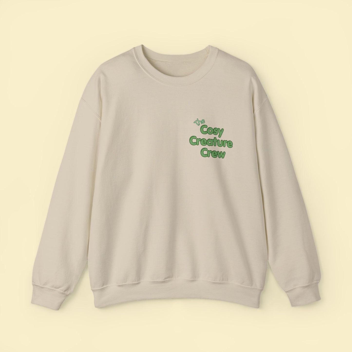 Cosy Creature Crew Sweatshirt – Woodland Animal Back Print Jumper, Cottagecore Oversized Pullover, Nature Lover Gift