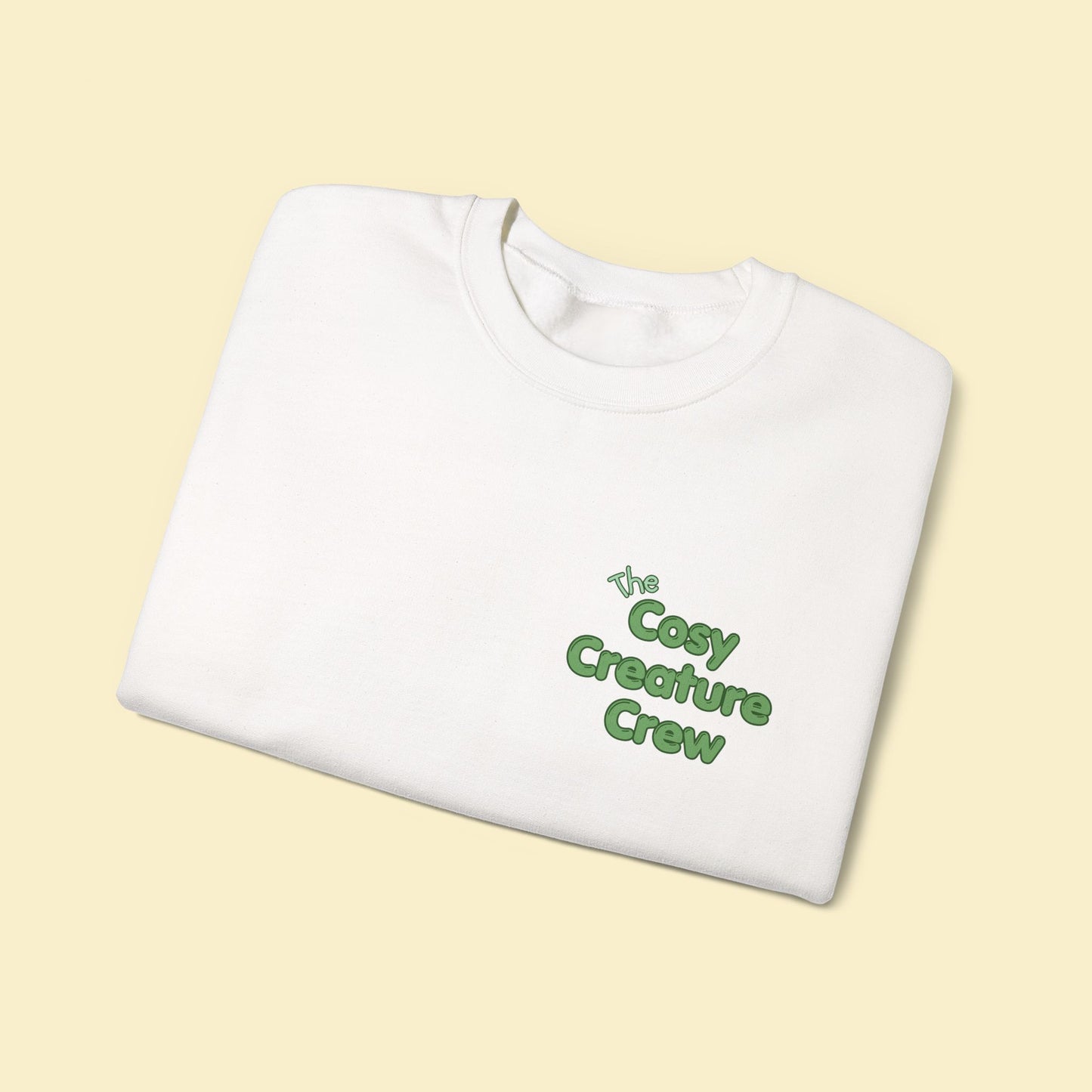 Cosy Creature Crew Sweatshirt – Woodland Animal Back Print Jumper, Cottagecore Oversized Pullover, Nature Lover Gift