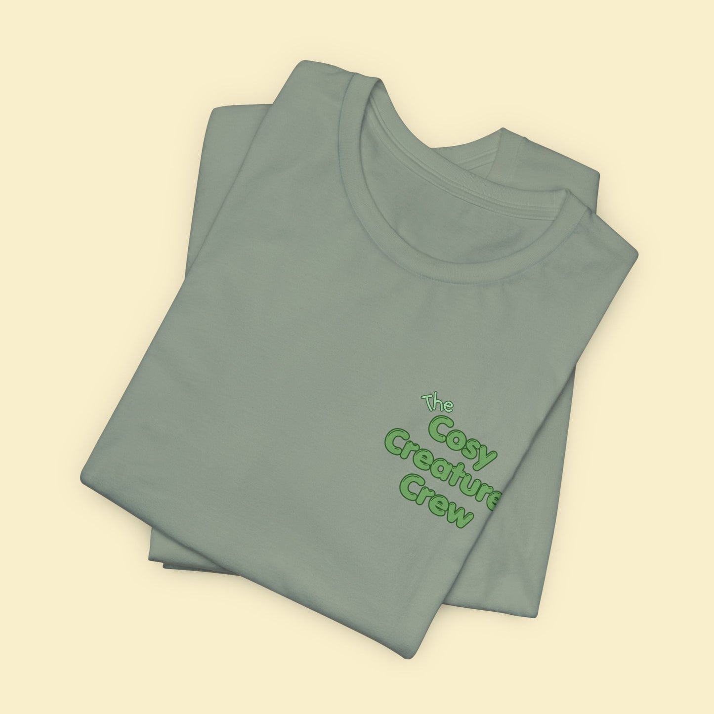 Cosy Creature Crew T-Shirt – Woodland Animal Graphic Tee with Back Print, Cottagecore Nature Shirt