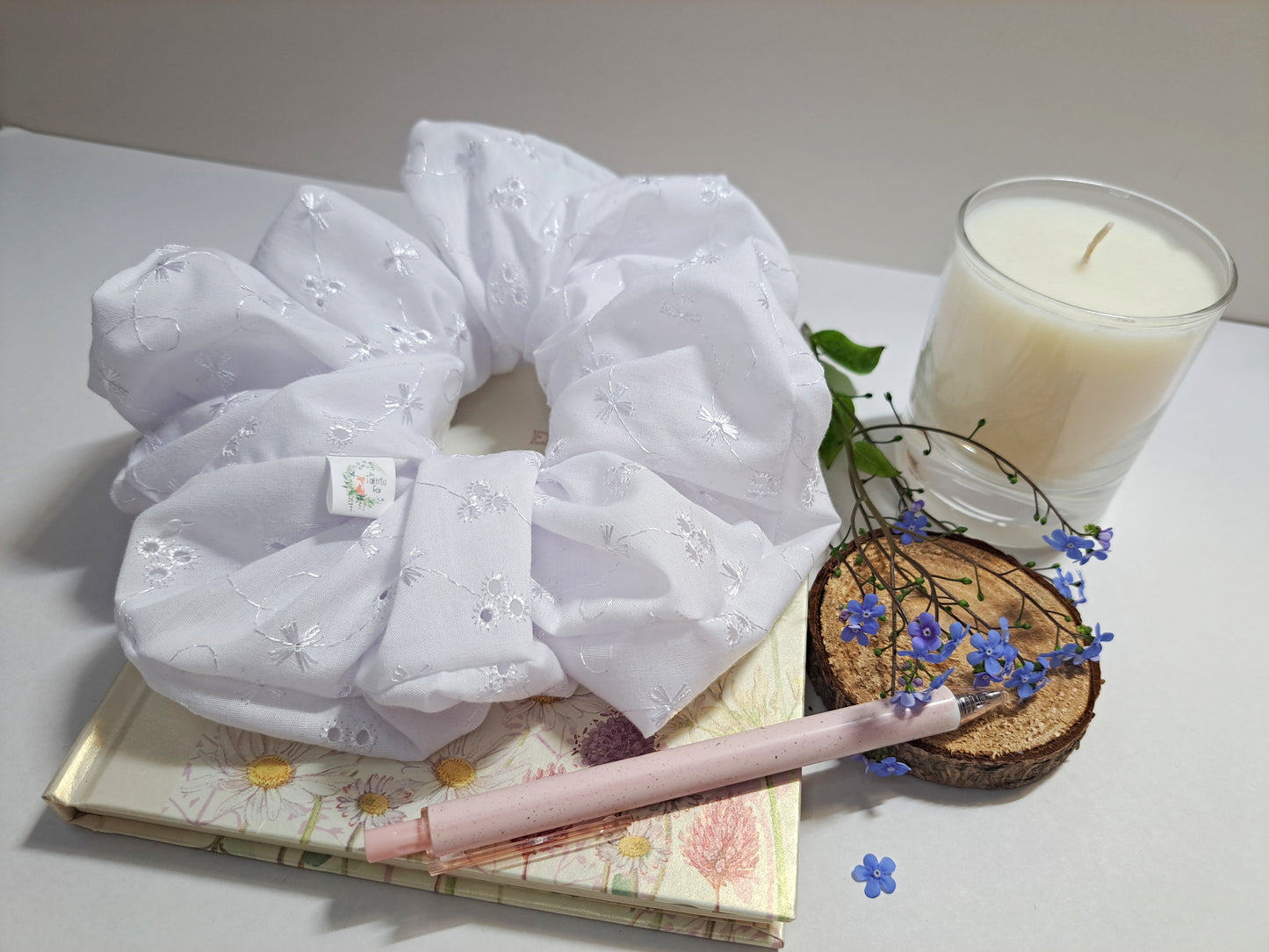 XL & Standard Broderie Anglaise Scrunchies | Handmade UK