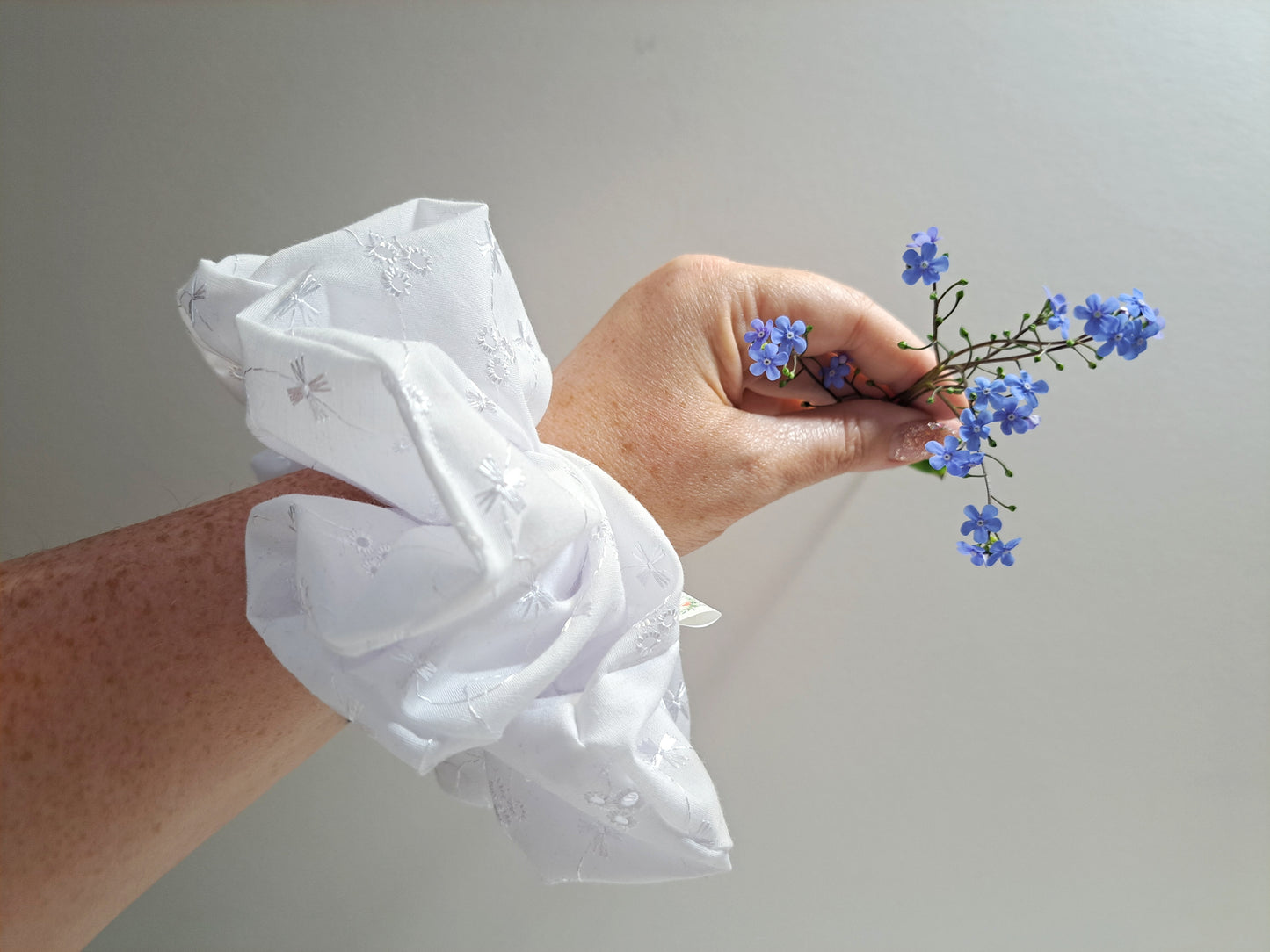 XL & Standard Broderie Anglaise Scrunchies | Handmade UK
