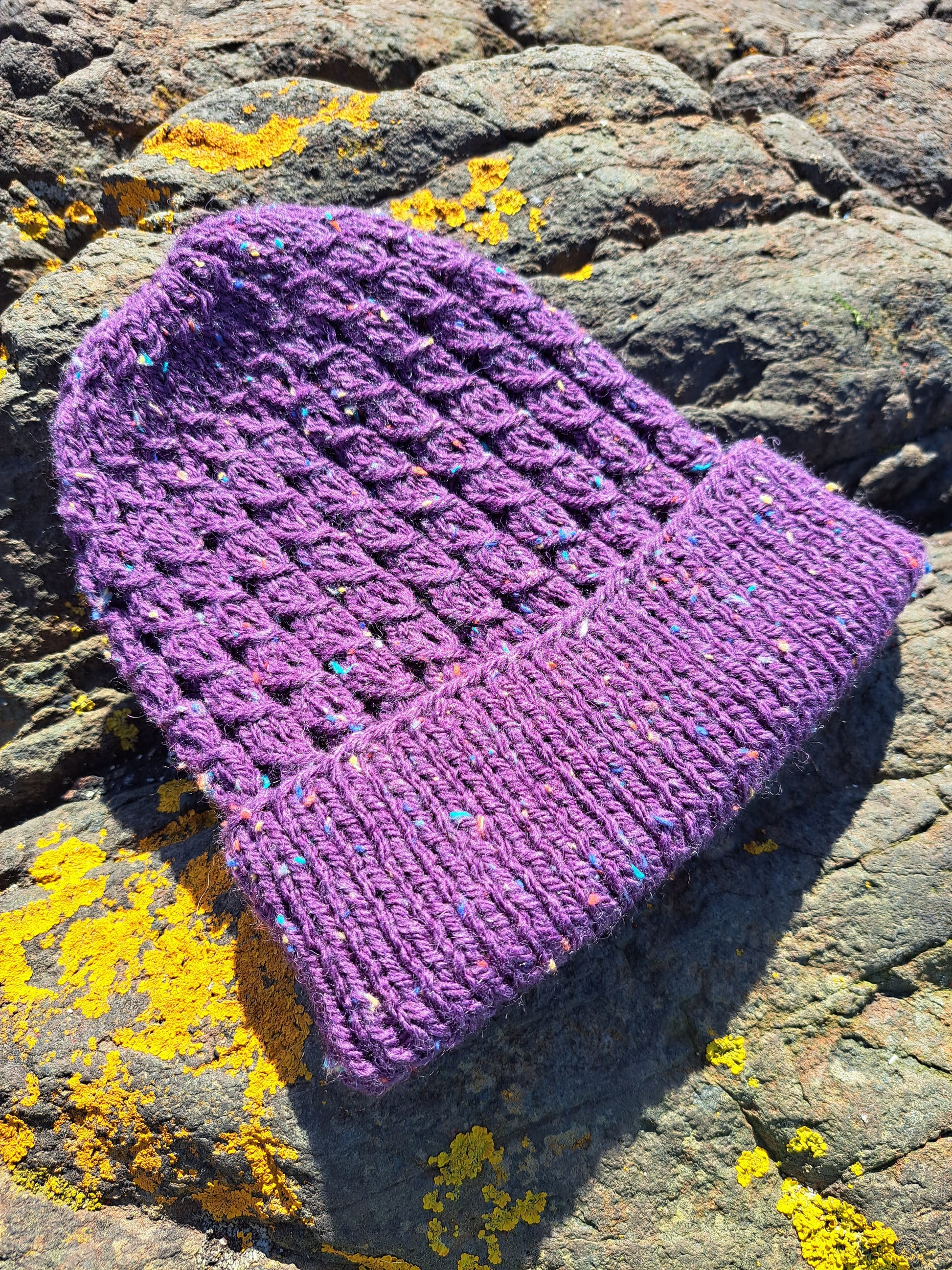 Purple Knit Winter Hat without Pompom