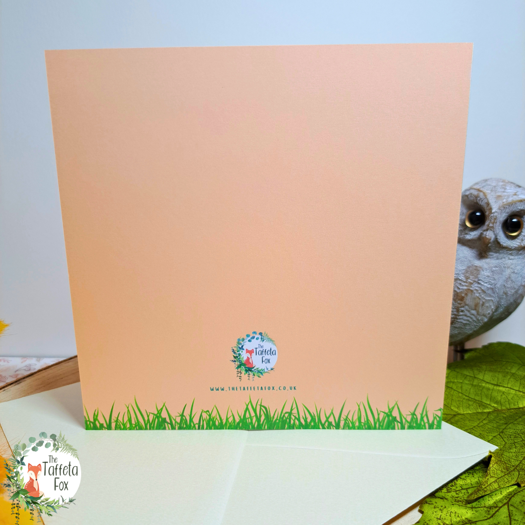 Hedge-Hug Square Greeting Card