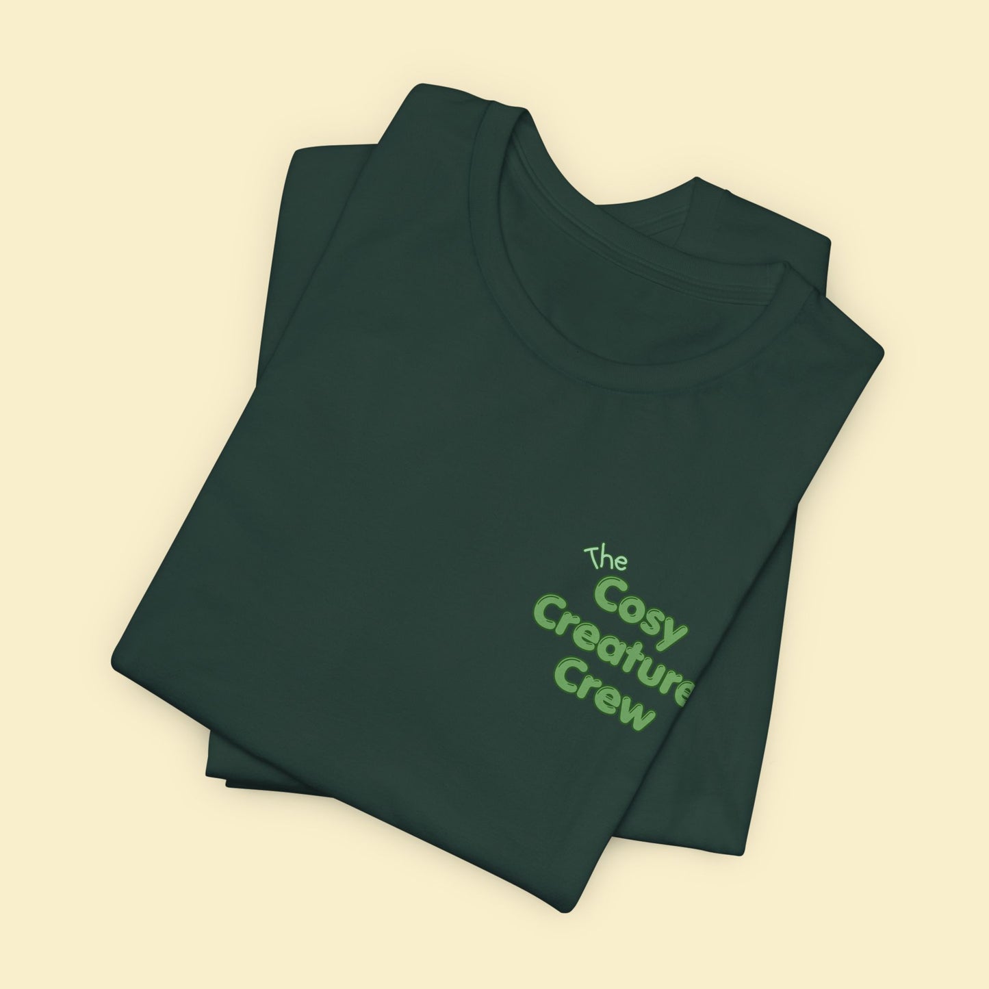 Cosy Creature Crew T-Shirt – Woodland Animal Graphic Tee with Back Print, Cottagecore Nature Shirt