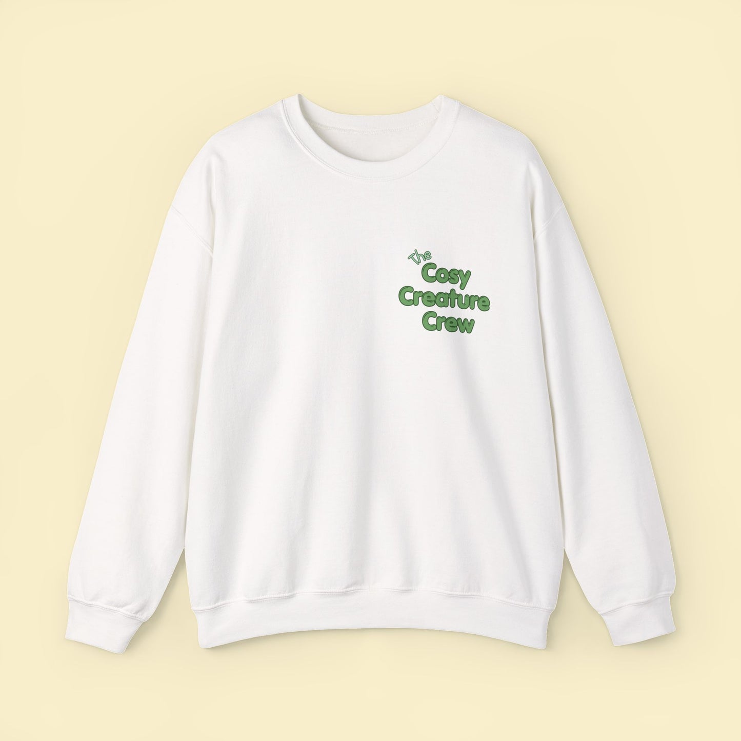 Cosy Creature Crew Sweatshirt – Woodland Animal Back Print Jumper, Cottagecore Oversized Pullover, Nature Lover Gift