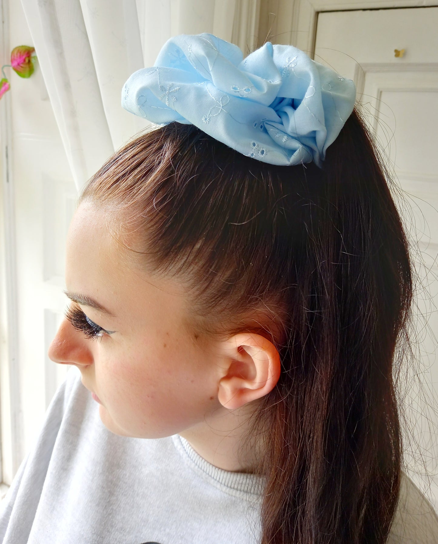 XL & Standard Broderie Anglaise Scrunchies | Handmade UK