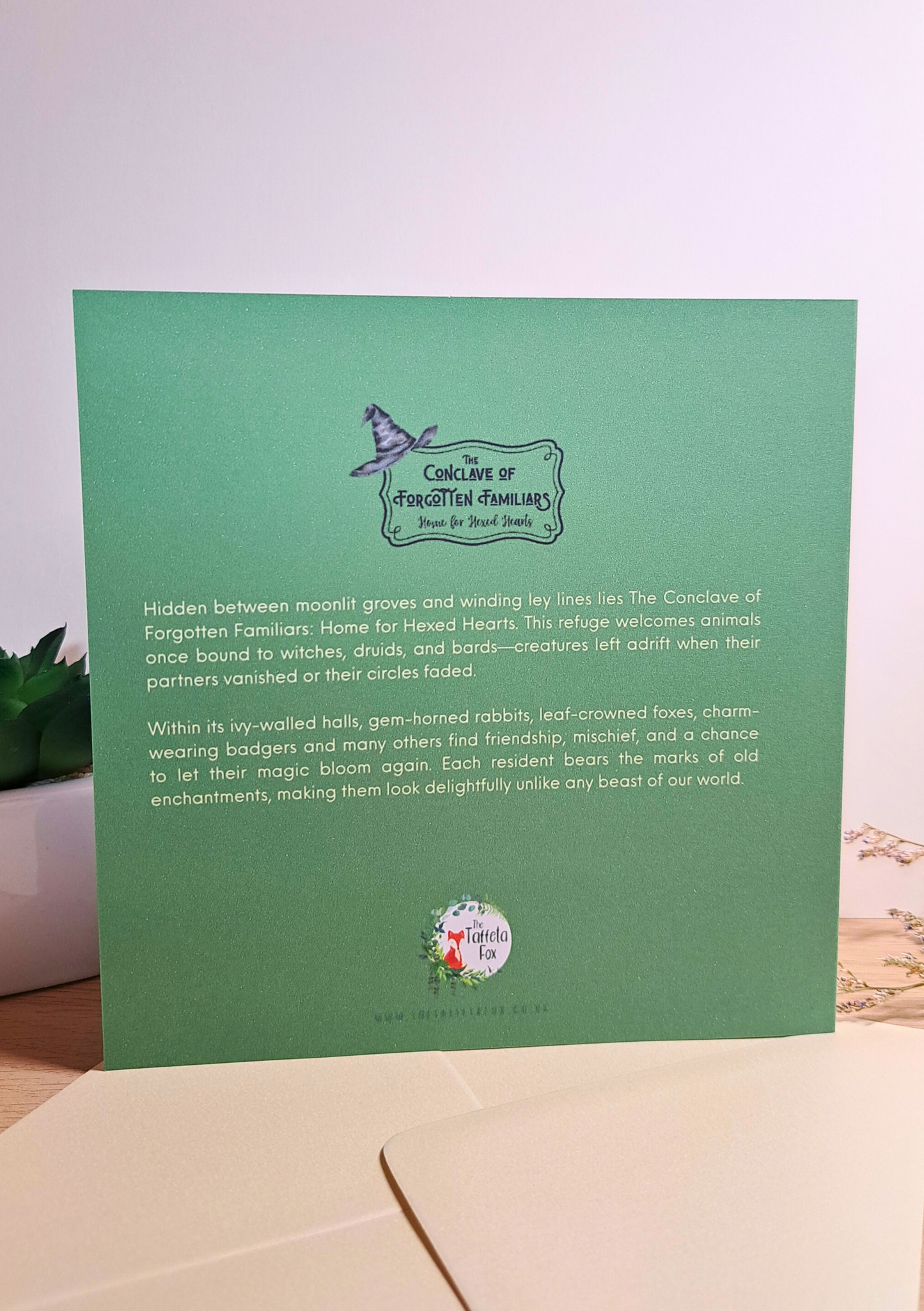 Fantasy Rabbit Greeting Card – Winged Woodland Familiar Art Card