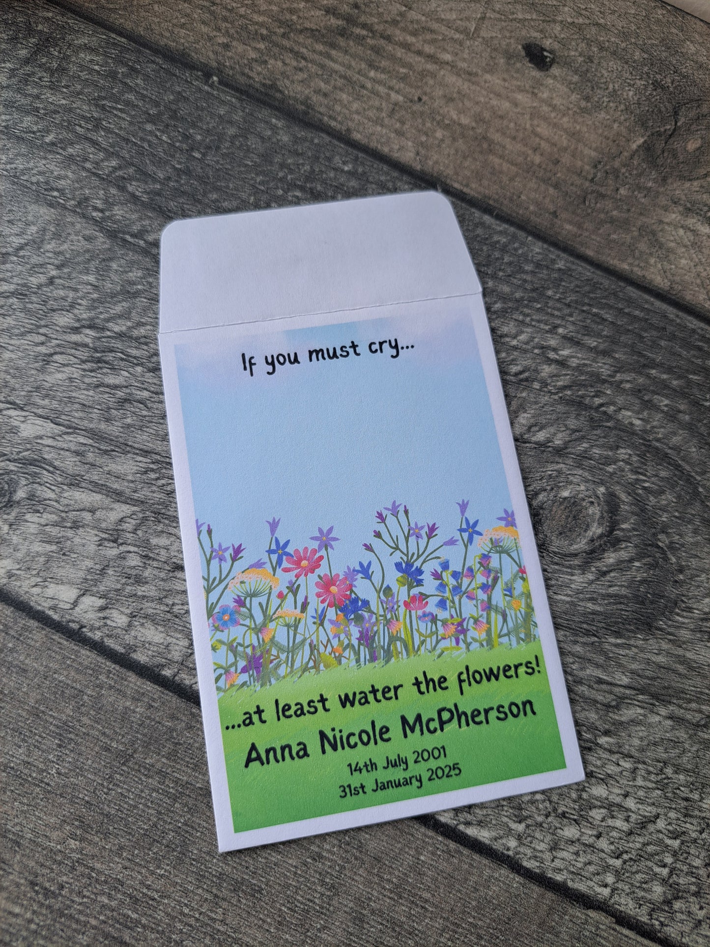 Wildflower Seeds Sympathy Gift – Plant in Memory Seed Packet