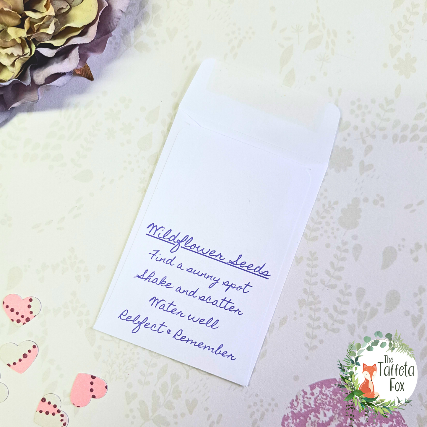 Personalised Wildflower Seed Funeral Favours – In Loving Memory Seed Packets