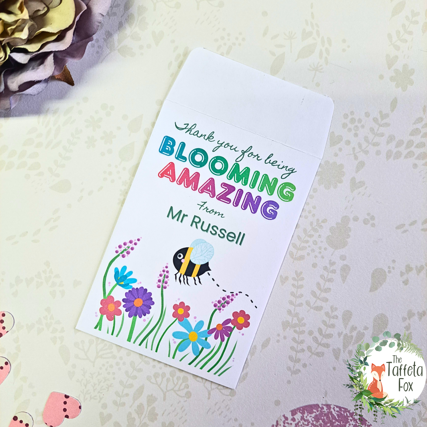 Personalised Blooming Amazing Teacher Seed Packets – Wildflower Thank You Favours