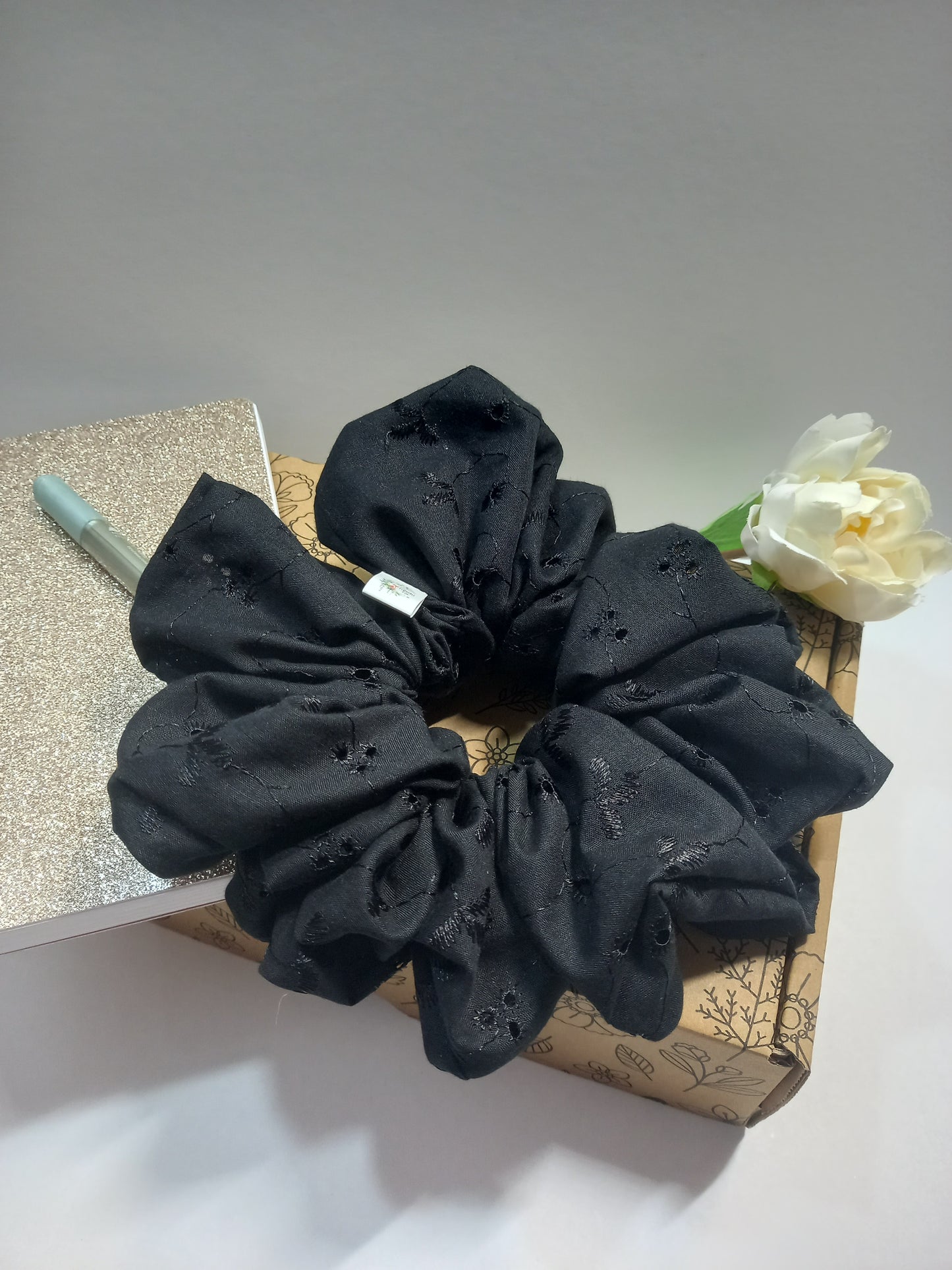 XL & Standard Broderie Anglaise Scrunchies | Handmade UK